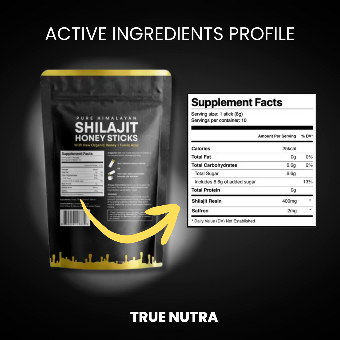 True Nutra Shilajit Honey Sticks