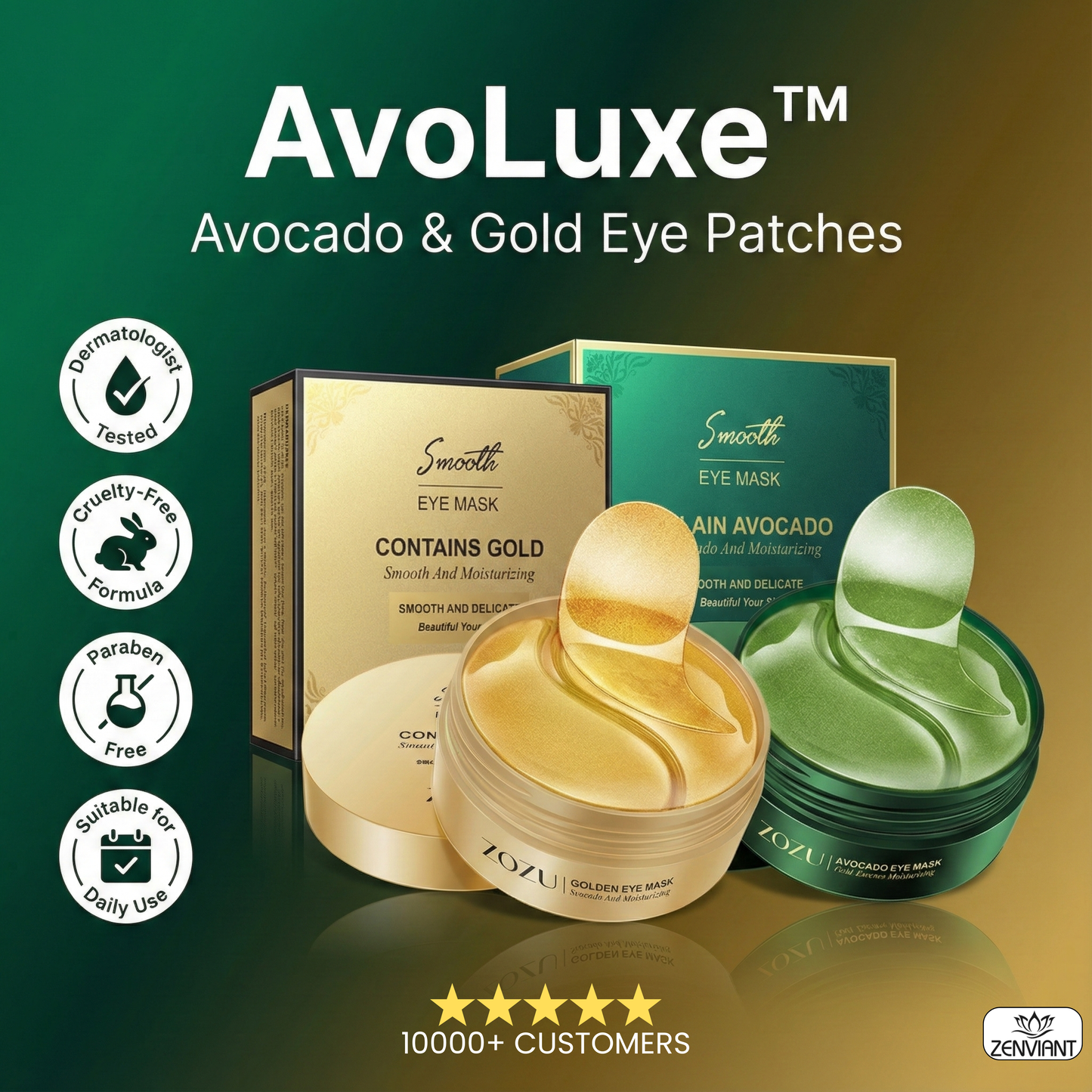 AvoLuxe™ Avocado & Gold Eye Patches
